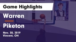 Warren  vs Piketon  Game Highlights - Nov. 30, 2019