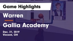 Warren  vs Gallia Academy Game Highlights - Dec. 21, 2019
