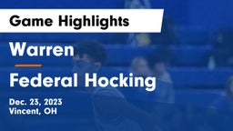 Warren  vs Federal Hocking  Game Highlights - Dec. 23, 2023