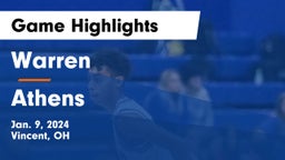 Warren  vs Athens  Game Highlights - Jan. 9, 2024