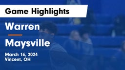 Warren  vs Maysville  Game Highlights - March 16, 2024