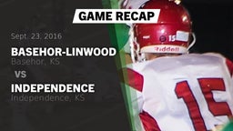 Recap: Basehor-Linwood  vs. Independence  2016