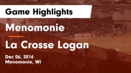 Menomonie  vs La Crosse Logan Game Highlights - Dec 06, 2016