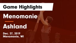 Menomonie  vs Ashland  Game Highlights - Dec. 27, 2019