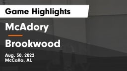 McAdory  vs Brookwood  Game Highlights - Aug. 30, 2022
