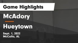 McAdory  vs Hueytown  Game Highlights - Sept. 1, 2022