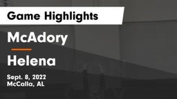 McAdory  vs Helena  Game Highlights - Sept. 8, 2022