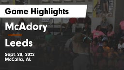 McAdory  vs Leeds  Game Highlights - Sept. 20, 2022