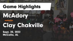 McAdory  vs Clay Chakville Game Highlights - Sept. 20, 2022