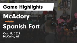 McAdory  vs Spanish Fort  Game Highlights - Oct. 19, 2022