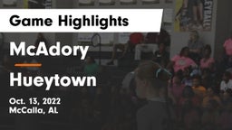McAdory  vs Hueytown  Game Highlights - Oct. 13, 2022