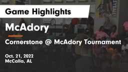 McAdory  vs Cornerstone @ McAdory Tournament Game Highlights - Oct. 21, 2022
