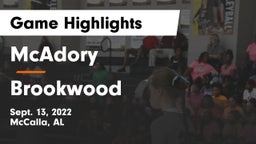 McAdory  vs Brookwood  Game Highlights - Sept. 13, 2022