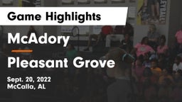 McAdory  vs Pleasant Grove  Game Highlights - Sept. 20, 2022