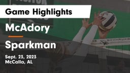 McAdory  vs Sparkman  Game Highlights - Sept. 23, 2023