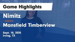 Nimitz  vs Mansfield Timberview  Game Highlights - Sept. 18, 2020