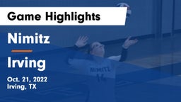 Nimitz  vs Irving  Game Highlights - Oct. 21, 2022