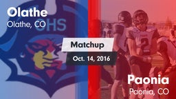 Matchup: Olathe  vs. Paonia  2016