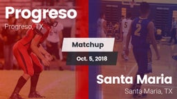 Matchup: Progreso  vs. Santa Maria  2018