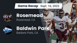 Recap: Rosemead  vs. Baldwin Park  2022