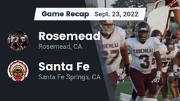 Recap: Rosemead  vs. Santa Fe  2022