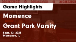 Momence  vs Grant Park Varsity Game Highlights - Sept. 12, 2023