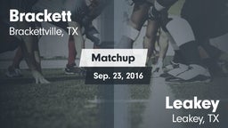 Matchup: Brackett  vs. Leakey  2016