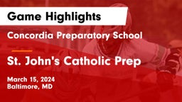 Concordia Preparatory School vs St. John's Catholic Prep  Game Highlights - March 15, 2024