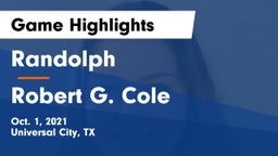 Randolph  vs Robert G. Cole  Game Highlights - Oct. 1, 2021