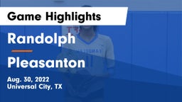 Randolph  vs Pleasanton  Game Highlights - Aug. 30, 2022
