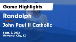 Randolph  vs John Paul II Catholic  Game Highlights - Sept. 2, 2022