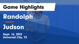 Randolph  vs Judson  Game Highlights - Sept. 16, 2022