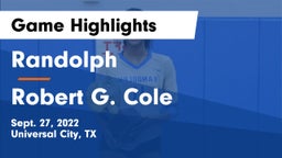 Randolph  vs Robert G. Cole  Game Highlights - Sept. 27, 2022