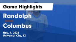 Randolph  vs Columbus Game Highlights - Nov. 7, 2022