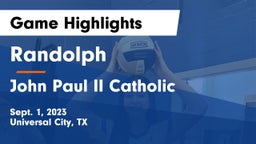 Randolph  vs John Paul II Catholic  Game Highlights - Sept. 1, 2023