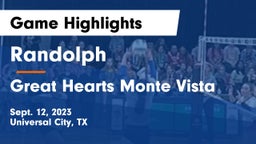 Randolph  vs Great Hearts Monte Vista Game Highlights - Sept. 12, 2023