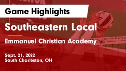 Southeastern Local  vs Emmanuel Christian Academy Game Highlights - Sept. 21, 2022