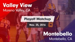 Matchup: Valley View High vs. Montebello  2016