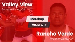 Matchup: Valley View High vs. Rancho Verde  2018