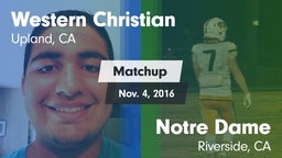 Matchup: Western Christian vs. Notre Dame  2016