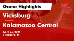Vicksburg  vs Kalamazoo Central  Game Highlights - April 23, 2024