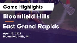 Bloomfield Hills  vs East Grand Rapids  Game Highlights - April 15, 2023