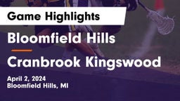 Bloomfield Hills  vs Cranbrook Kingswood  Game Highlights - April 2, 2024