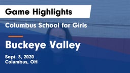 Columbus School for Girls  vs Buckeye Valley Game Highlights - Sept. 3, 2020