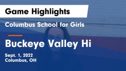 Columbus School for Girls  vs Buckeye Valley Hi Game Highlights - Sept. 1, 2022