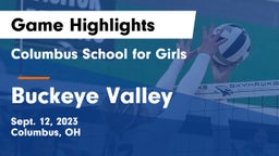 Columbus School for Girls  vs Buckeye Valley  Game Highlights - Sept. 12, 2023