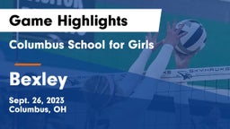 Columbus School for Girls  vs Bexley  Game Highlights - Sept. 26, 2023