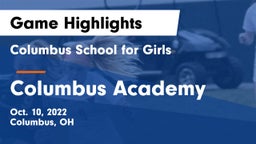Columbus School for Girls  vs Columbus Academy  Game Highlights - Oct. 10, 2022