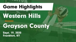 Western Hills  vs Grayson County  Game Highlights - Sept. 19, 2020