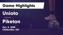 Unioto  vs Piketon Game Highlights - Oct. 5, 2020
